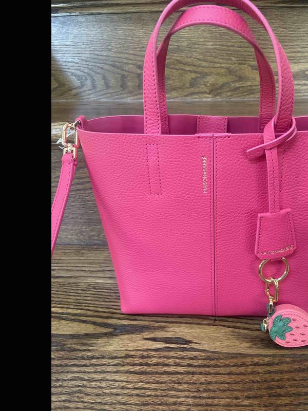 Customer photo for "Maison de Sabre Fuschia/Lavender tote"