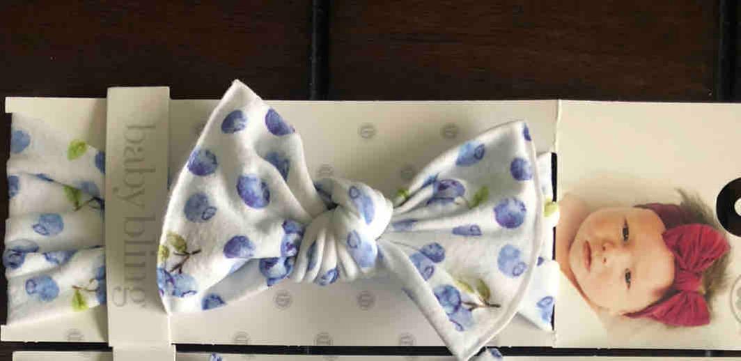 Customer photo for "Blueberry Printed Bow"