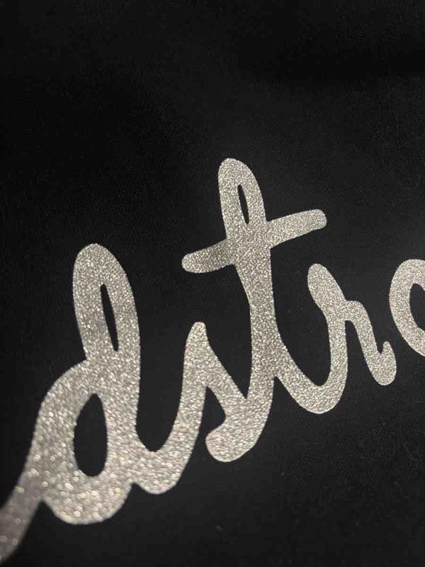 Customer photo for "Silver glitter print"
