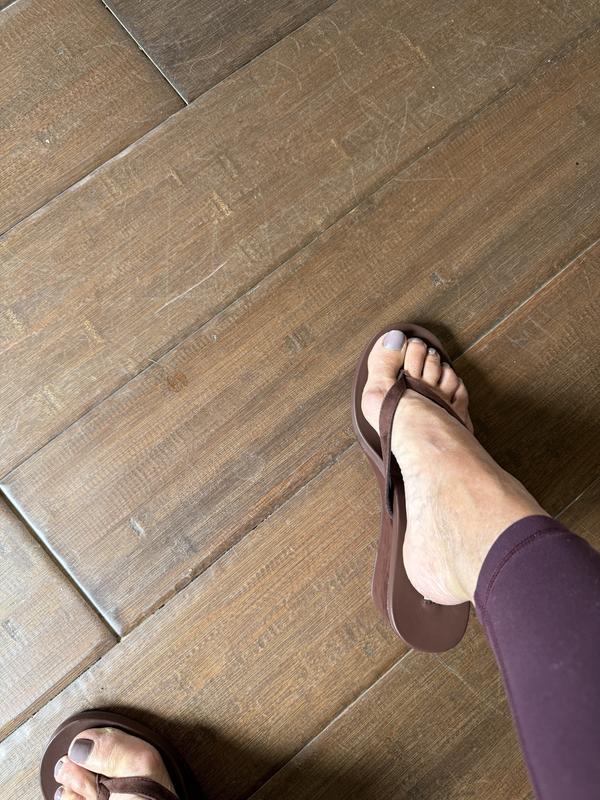 Customer photo for "Perfect sandals, except for the length"