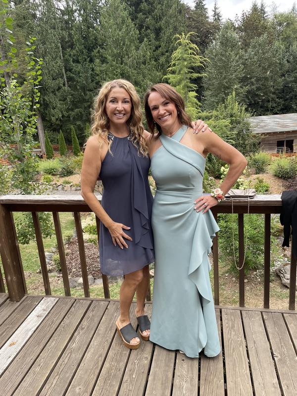 Customer photo for "Love this dress! In sage"