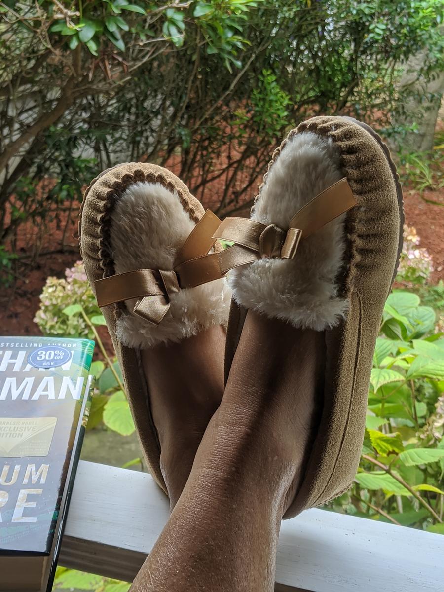 Customer photo for "Really cute mocs and comfy too!"