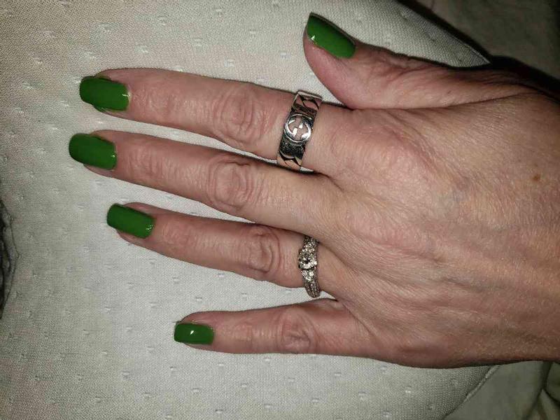 Customer photo for "Gucci nail color in green. Love it!"