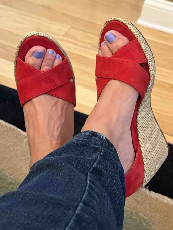 Customer photo for "hot summer red espadrilles!"