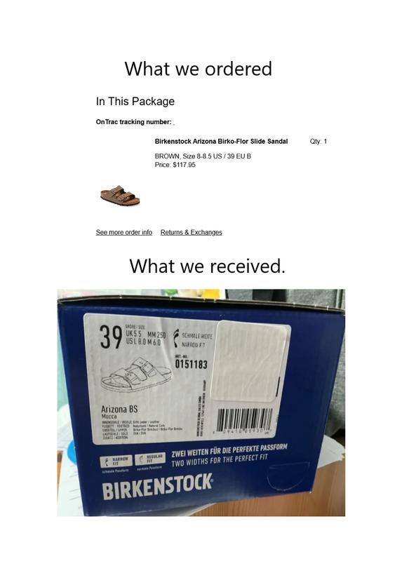 Customer photo for "Wrong Color"