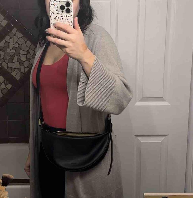 AllSaints Half Moon Leather Crossbody Bag | Nordstromrack