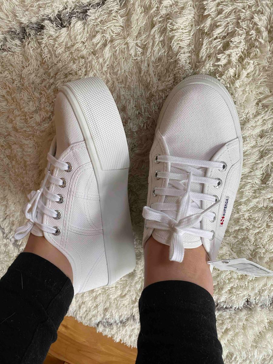 Customer photo for "super cute platform sneakers"