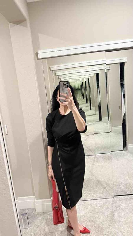 calvin klein black zipper dress Zip Sheath (Women) 鞋码:13