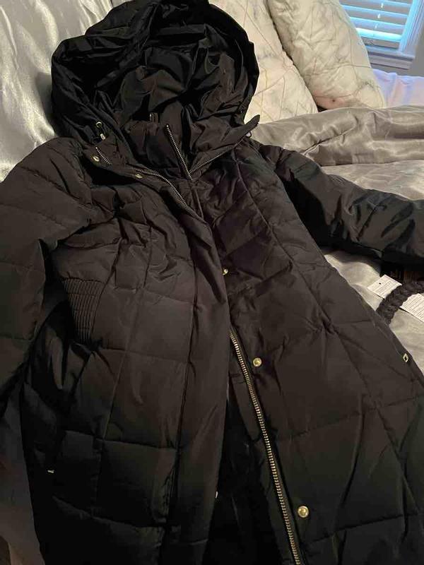 Cole haan petite layered down puffer coat best sale