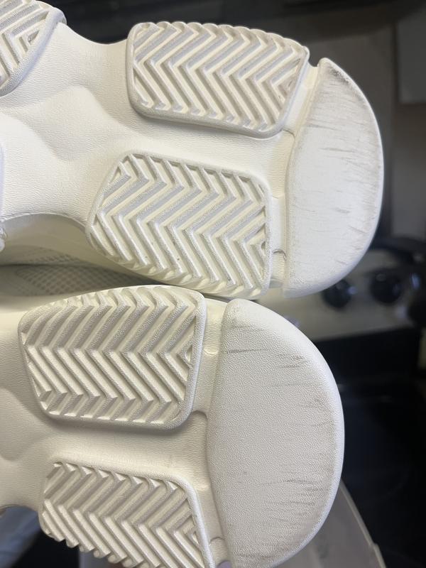 Received worn shoes