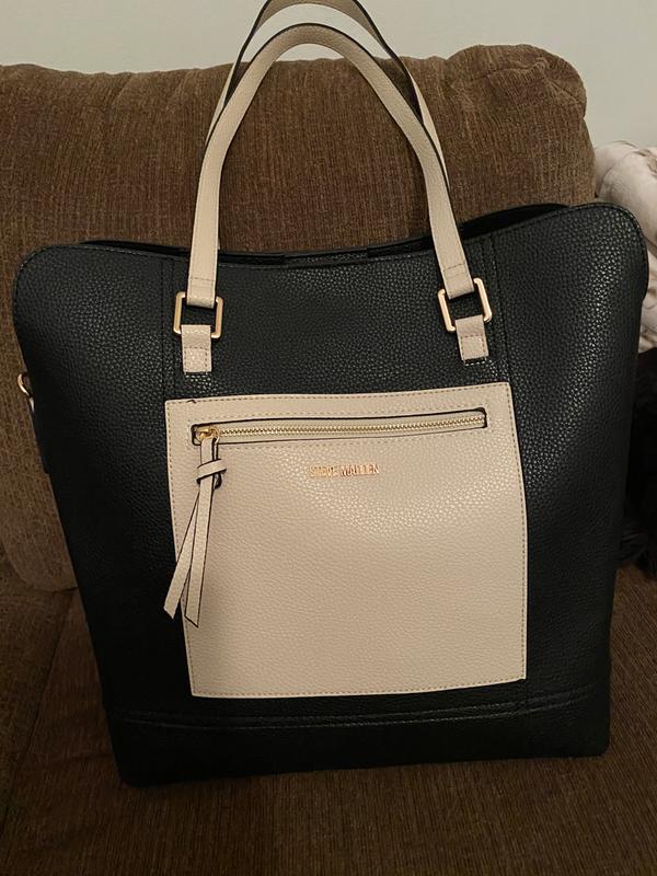 steve madden trevor faux leather work tote bag