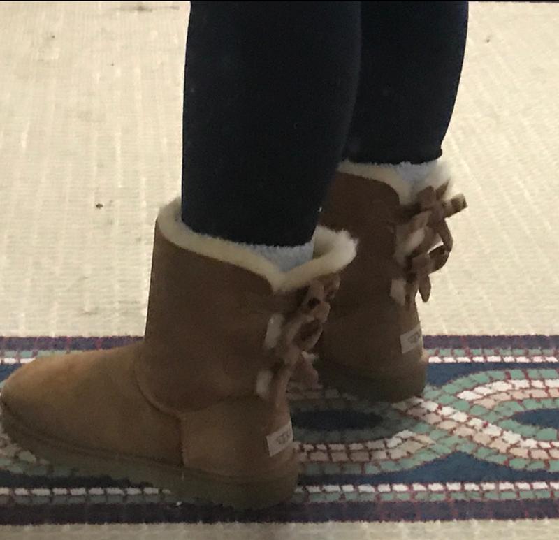 ugg bailey bow corduroy genuine shearling fur boot