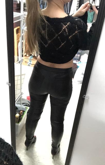 ashley mason high rise faux leather pants