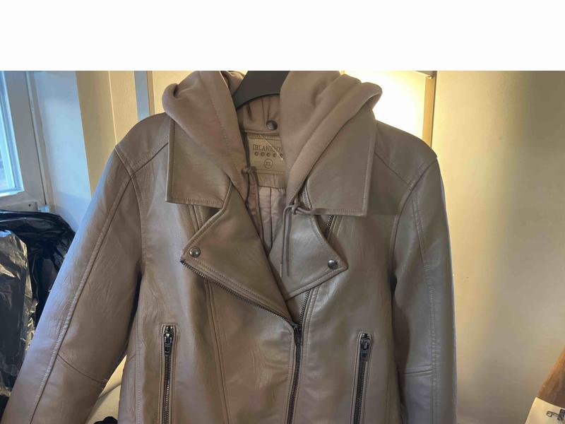 BLANKNYC MOTO JACKET WITH REAL LEATHER FEEL