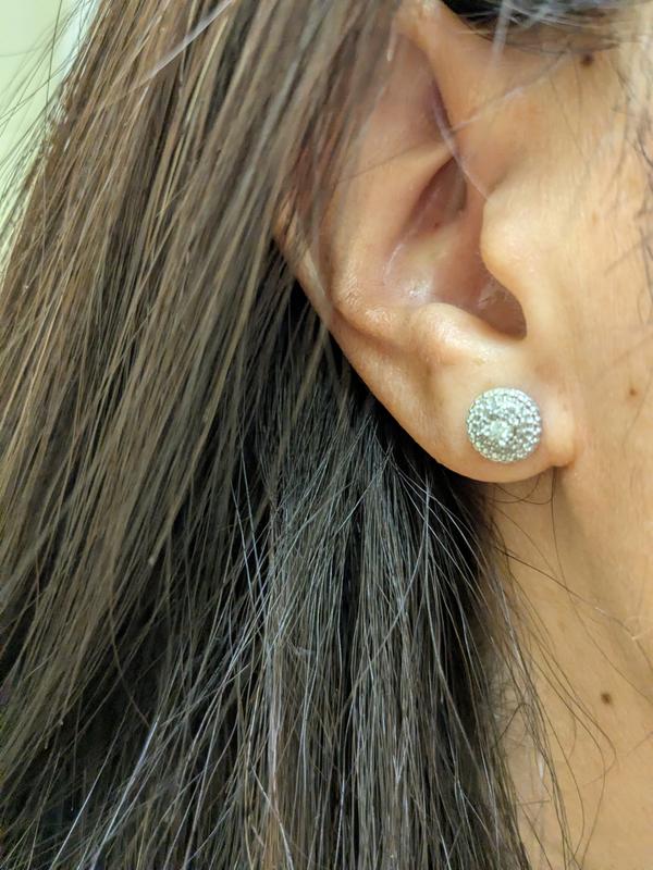 Customer photo for "Cute Pair of Diamond Earrings"