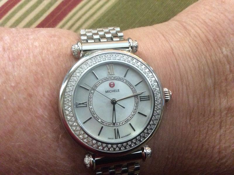 Michele caber diamond bracelet watch hotsell