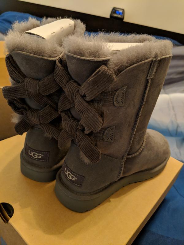 ugg bailey bow corduroy genuine shearling fur boot