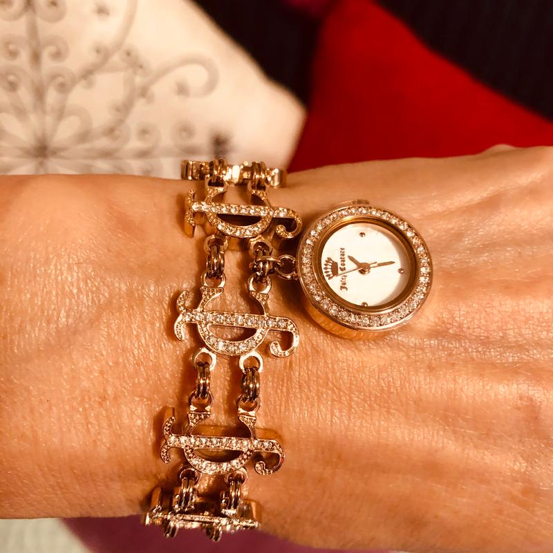 Juicy Couture Women S Rose Gold Tone Charm Bracelet Watch 19mm Hautelook