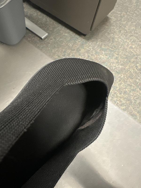 Customer photo for "1st time wearing & inside material starts peeling"