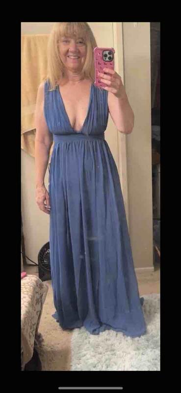 Athen Plunging V-Neck Maxi Dress