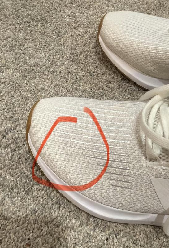 Customer photo for "Adidas swift run 1.0 sneaker. White/white/Black"