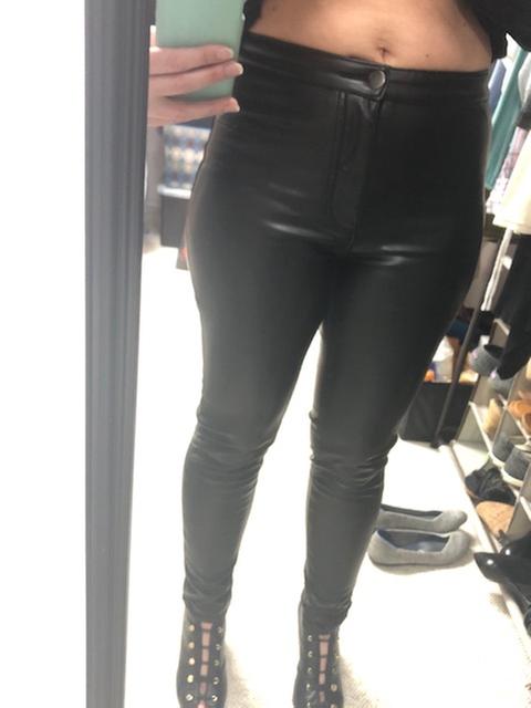 ashley mason high rise faux leather pants