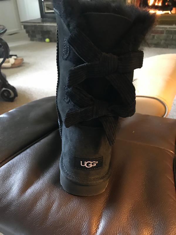 ugg bailey bow corduroy genuine shearling fur boot