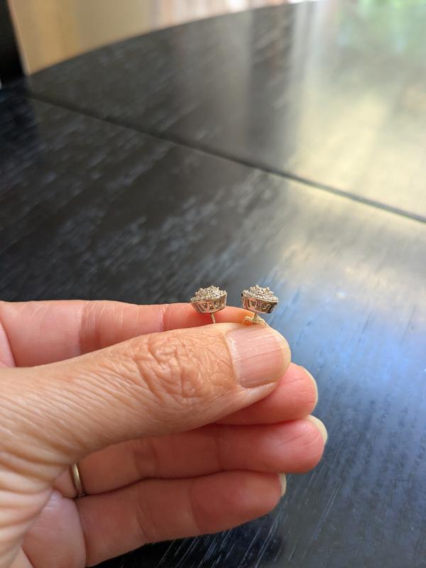 Customer photo for "Cute Pair of Diamond Earrings"