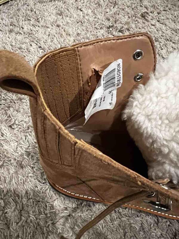 Customer photo for "Love the boot but tag placing ruined it!"