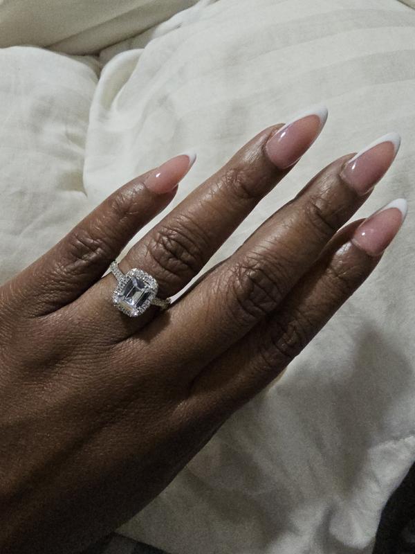 Customer photo for "Emerald Cut Cubic Zirconia Ring"