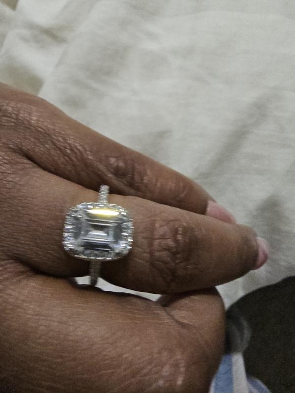 Customer photo for "Emerald Cut Cubic Zirconia Ring"