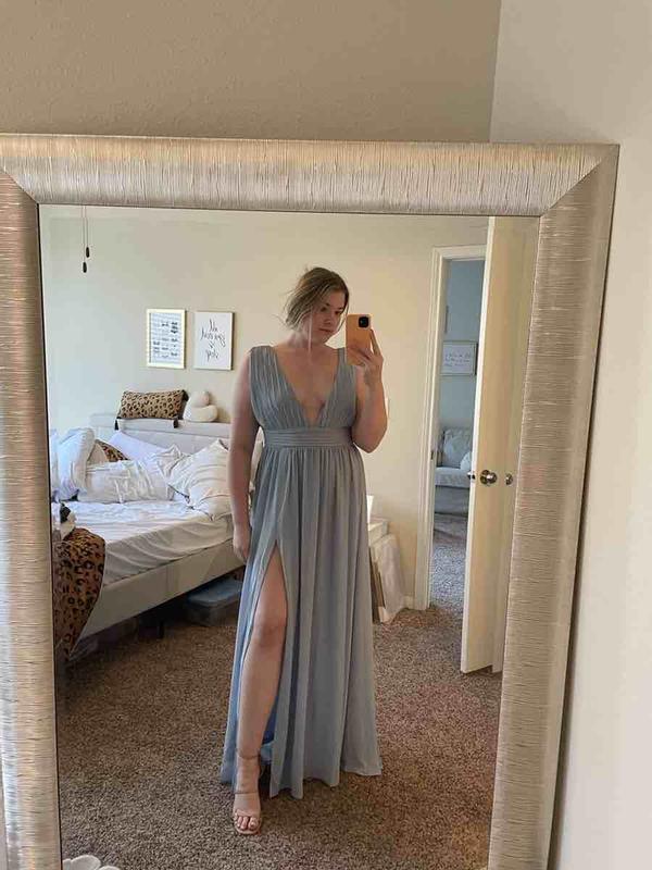 Plunging v neck outlet maxi dress