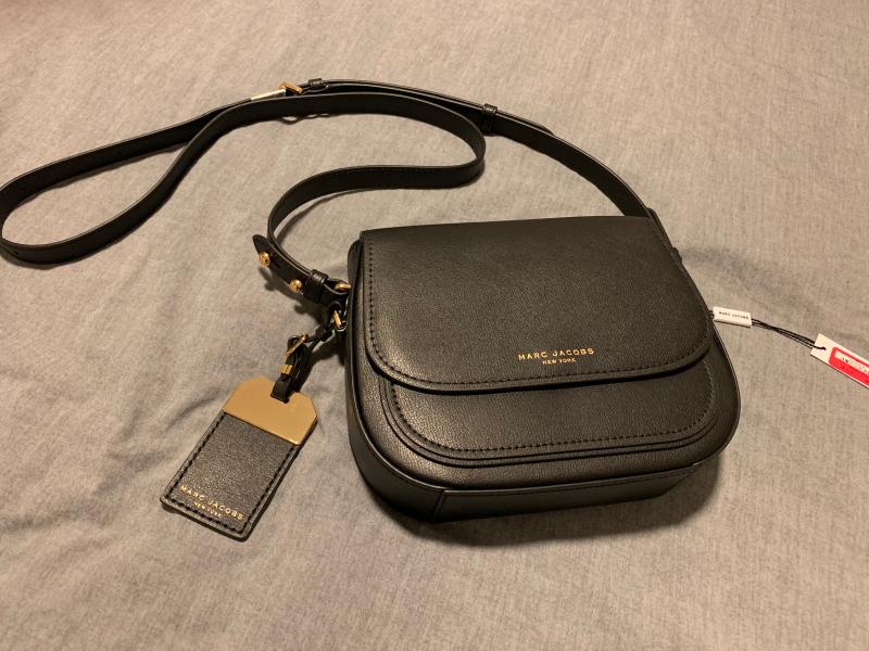 Marc Jacobs Rider Leather Crossbody Bag (Black  