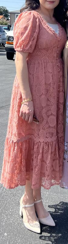 Blu Pepper Lace Short Sleeve Maxi Dress Nordstromrack