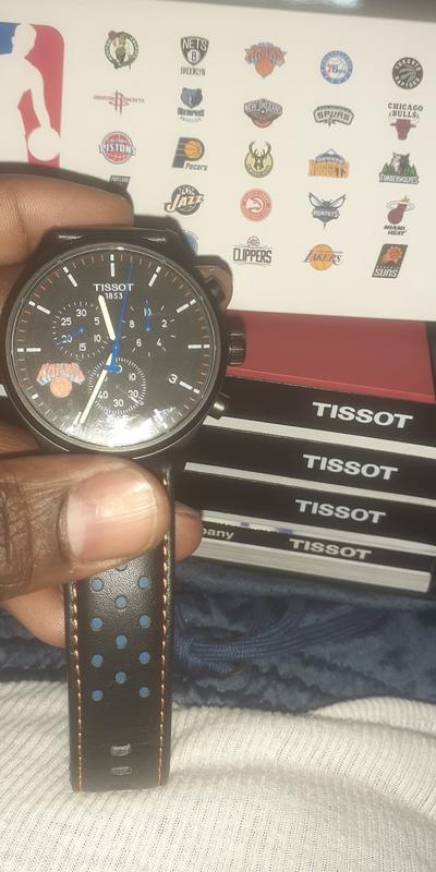 Tissot Chrono XL NBA Leather Strap Watch 45mm Nordstromrack