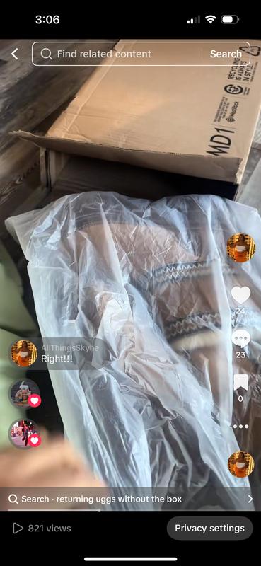 Improper packaging on Ugg Trailgazers