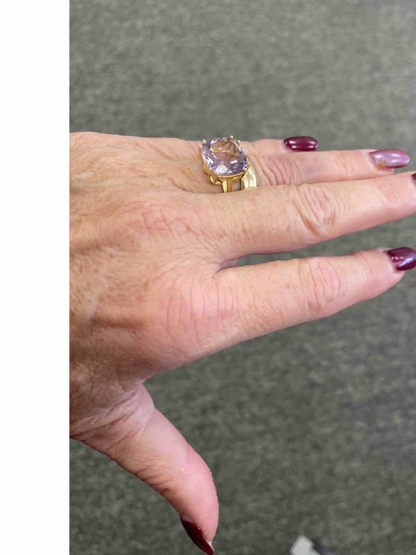 18K Gold Plated Sterling Silver Pink Amethyst Ring