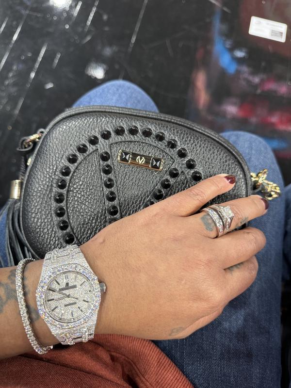 VALENTINO BY MARIO VALENTINO Nina Rock Leather Crossbody Bag