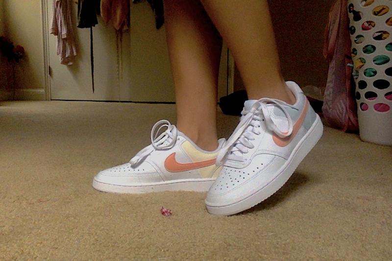 nike court vision low on feet