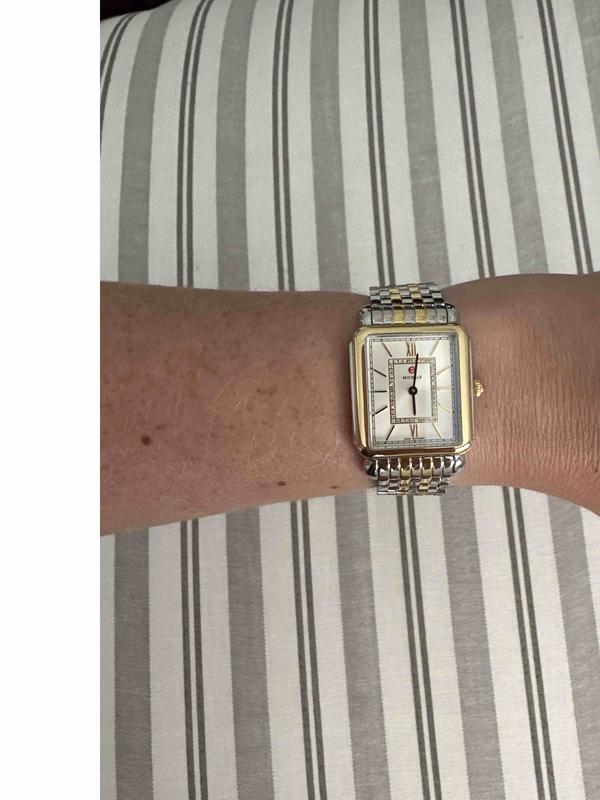 MICHELE Women s Deco II Diamond Two Tone Bracelet Watch 20mm x 43mm 0.11 ctw Nordstromrack