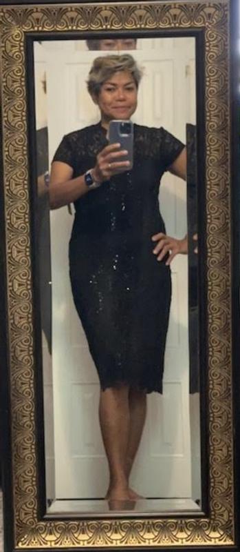 Marina Sequin Lace Cap Sleeve Sheath Dress | Nordstromrack