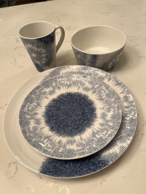 Noritake Aozora Blue/White Porcelain Mugs (Set of 4) 12 oz. G012