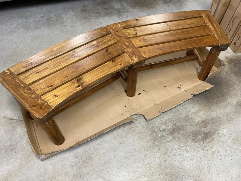 Stonegate Designs Fir Wood Log Fire Pit Curved Bench 