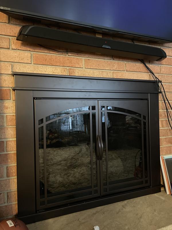 pleasant hearth fenwick fireplace glass door