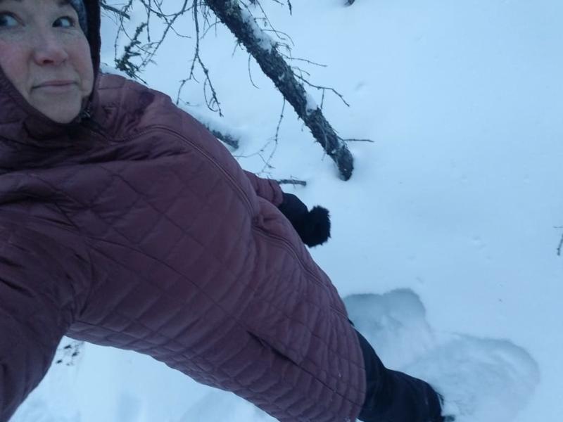 Snowshoeing in Eagle, Alaska @ 2° F!
