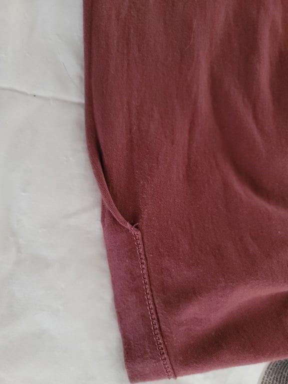 Bottom hem after one wash.