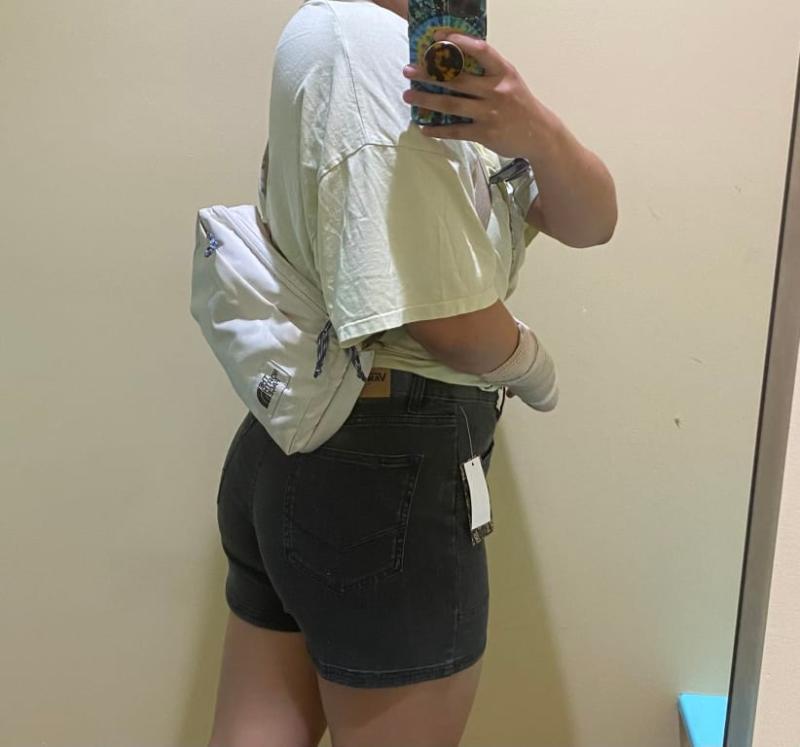 Wearing it out and about. Not a great pic but it's what I have.