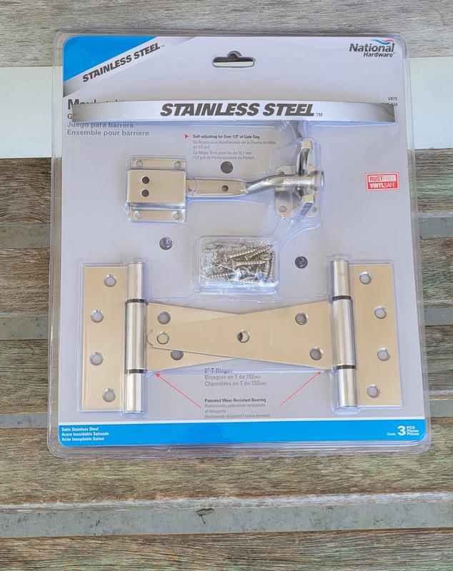 National Hardware Stainless Steel Gate Kit — Durable, Weather-Resistant Hardware For Outdoor Gates