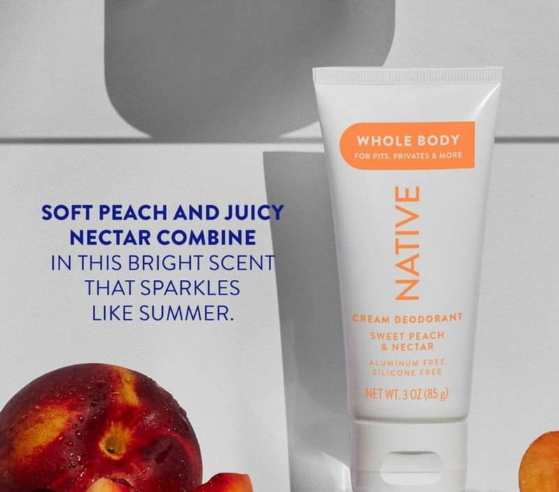 Native Whole Body Deodorant Cream | Sweet Peach & Nectar