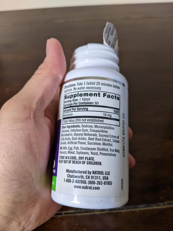 10mg melatonin and ingredients